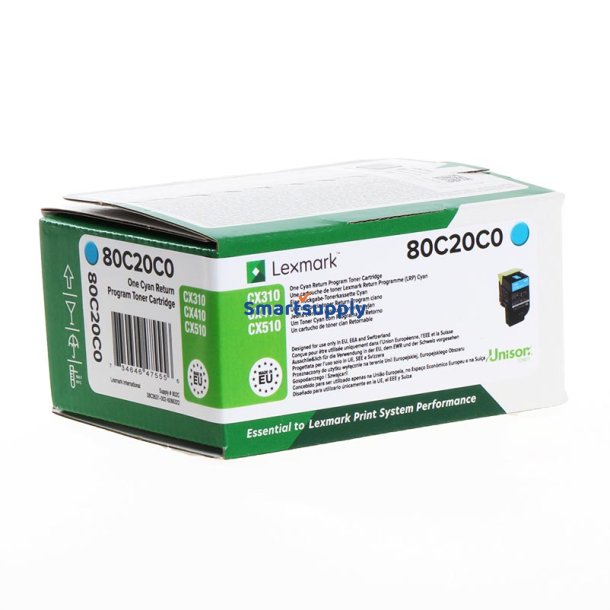 Lexmark 802C Cyan toner 1.000 sider 80C20C0 original