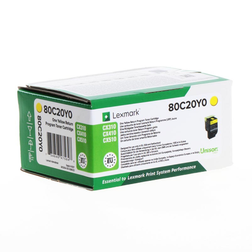 Lexmark 802Y Gul toner 1.000 sider 80C20Y0 original