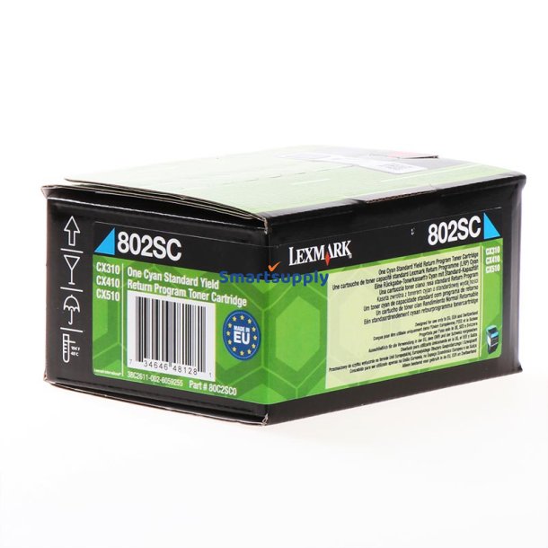 Lexmark 802SC Cyan toner 2.000 sider 80C2SC0 original