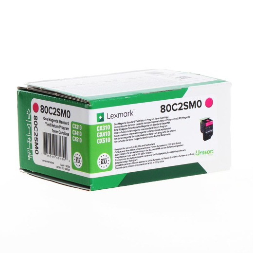 Lexmark 802SM Magenta toner 2.000 sider 80C2SM0 original