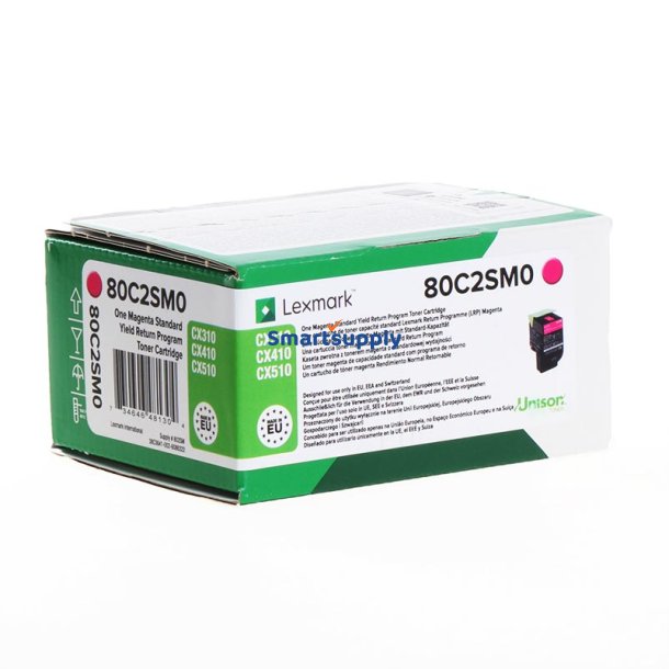 Lexmark 802SM Magenta toner 2.000 sider 80C2SM0 original