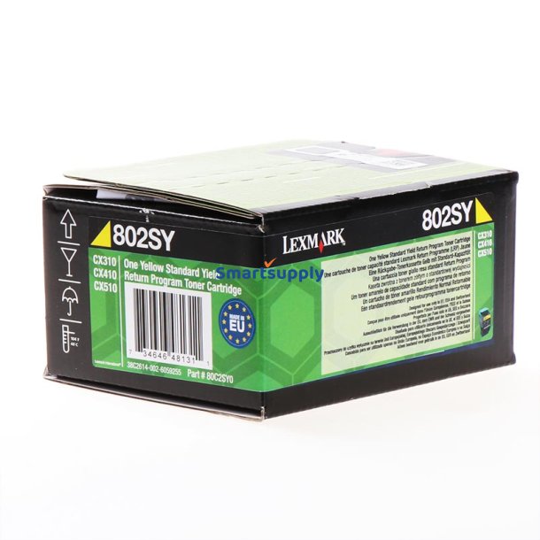 Lexmark 802SY Gul toner 2.000 sider 80C2SY0 original