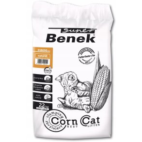 SUPER BENEK Corn Classic Kattegrus af majs Naturlig, Klumpning 35 l