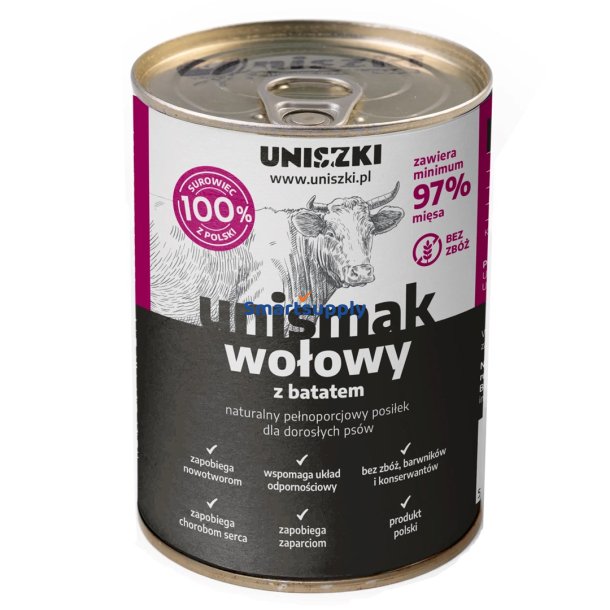 Uniszki Unismak Oksekd Med Sd Kartoffel - Vdfoder Til Hunde - 410G
