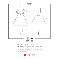 810-BAB-2 Babydoll and Thong White - S/M