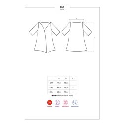 810-PEI-1 Kimono with Lace Black - S/M