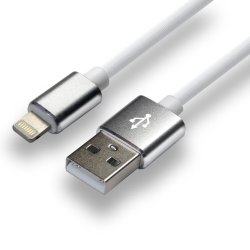 everActive USB Lightning-kabel 1m - hvidt, silikone, understtter hurtig opladning, 2,4A - CBS-1IW