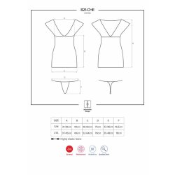 821-CHE-1 Chemise and Thong Black - S/M