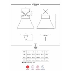 838-BAB-3 Babydoll and Thong Red - S/M