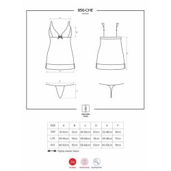 856-CHE-1 Chemise and Thong Black - S/M