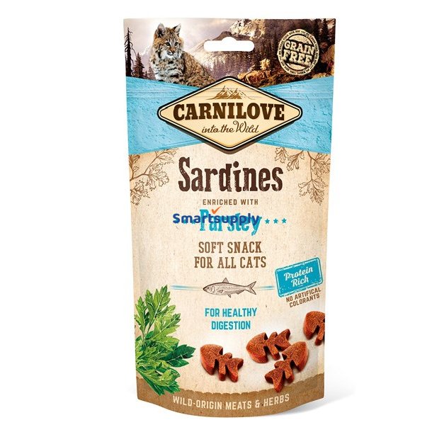 Carnilove Semi-Moist Snack Sardiner &amp; Persille - Kattegodbidder Med Sardiner Og Persille - 50 G