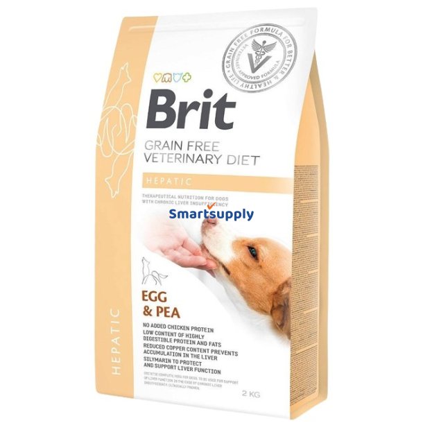 BRIT Grain Free Veterinary Diet Hepatic Egg&Pea - trfoder til hunde - 2 kg