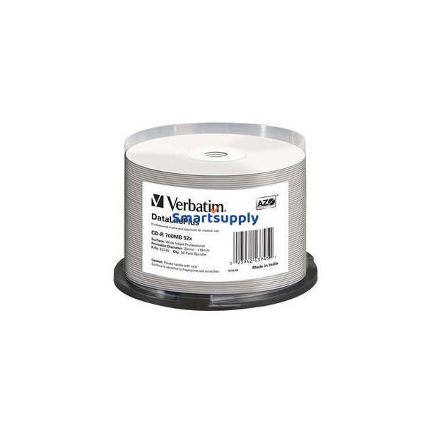 CD-R 52x 700MB 50P CB DL Printable Azo 43745
