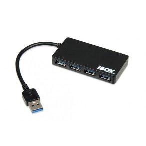 iBox IUH3F56 interface hub USB 3.2 Gen 1 (3.1 Gen 1) Type-A 5000 Mbit/s Sort