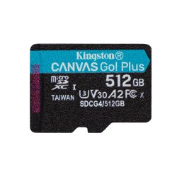 Kingston Technology 512 GB microSDXC Canvas Go! Plus Gen4 200R A2 U3, enkelt pakke uden ADP