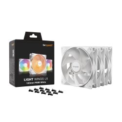 be quiet! LIGHT WINGS LX 120mm PWM 3-Pack White Computerkabinet Ventilator 12 cm Hvid 3 stk