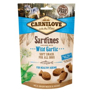 CARNILOVE Semi Moist Snack Sardines Enriched With Wild Garlic - Hundegodbidder med sardiner og hvidlg - 200 g