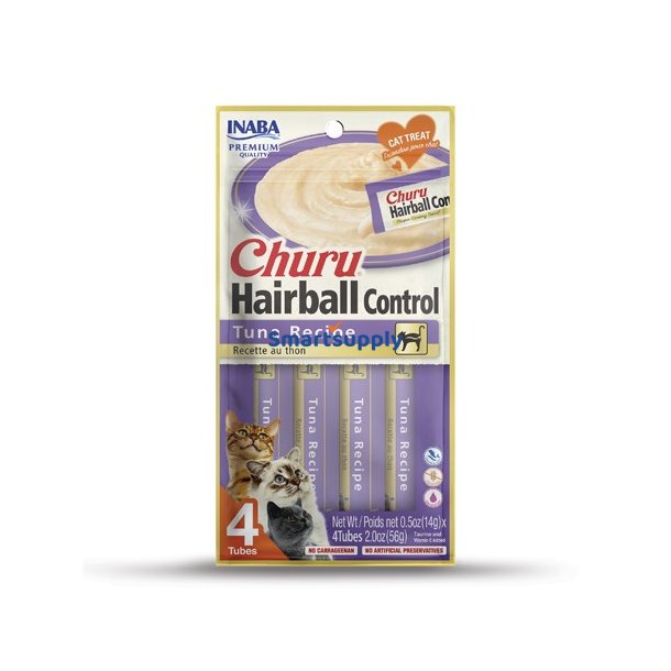 INABA Churu Hairball Tun-godbid til katte - 4x14 g