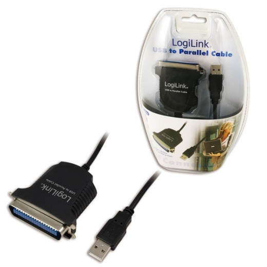Centronics 36-pin (IEEE1284), 1.5m USB-adapter