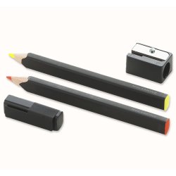 Moleskine st 2 x blyanter/highlighters + blyantspidser 