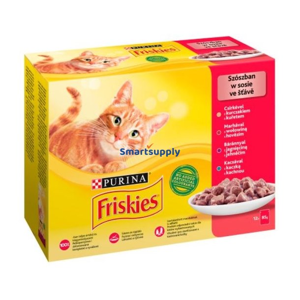 Friskies Mix  kd - vdt kattefoder - 12 x 85 g