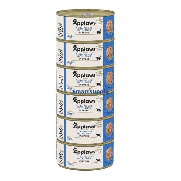 Applaws Tunfilet Med Krabbe I Bouillon - Vdfoder Til Katte - 6X70g
