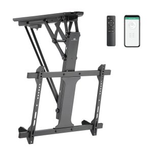 Maclean elektrisk loftbeslag til TV, TUYA-sttte, max VESA 600x400, til skrvgge, fjernbetjening, 32