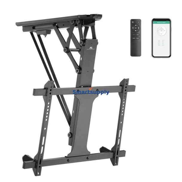 Maclean elektrisk loftbeslag til TV, TUYA-sttte, max VESA 600x400, til skrvgge, fjernbetjening, 32"-70", 35 kg, MC-880T