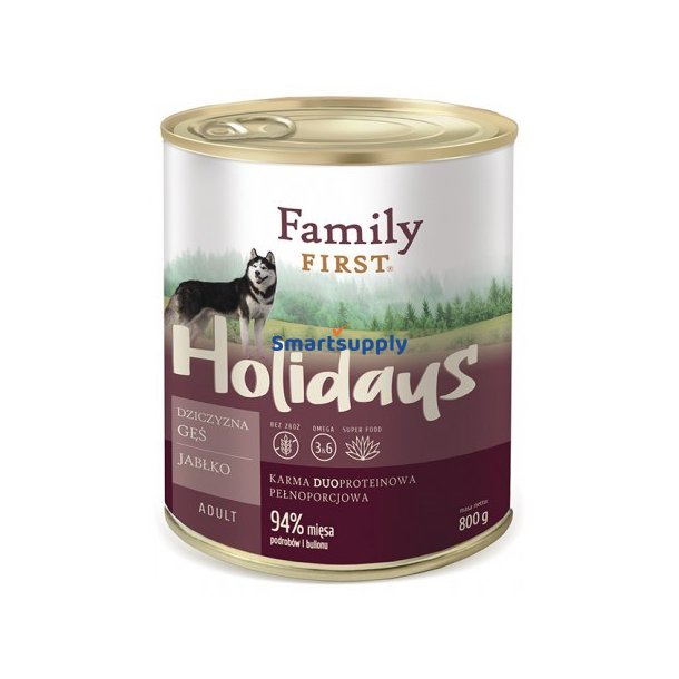 Family First Holidays Voksen Vildt, Gs, ble - Vdfoder Til Hunde - 800 G