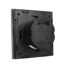 Maclean berringslysafbryder, enkelt, trin, kryds, glas, hvid med rund knapbelysning, 86x86mm, MCE710W