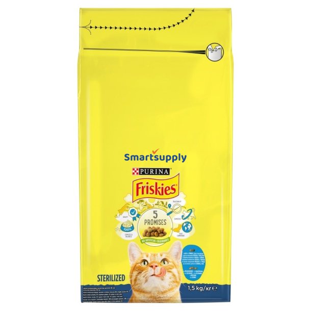 Friskies Steriliseret Laks Og Tun Med Grntsager - Trfoder Til Kat - 1,5 Kg