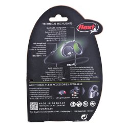 Flexi Black Design S 5 m Fleksibel hundesnor