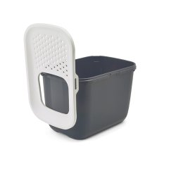 Savic Hop Antracit Med Hvidt Lg  Kattebakke  58,5X39x39,5 cm  1 Stk