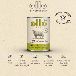 OLLO Pure Beef and Green tripe - vdfoder til hunde - 400g