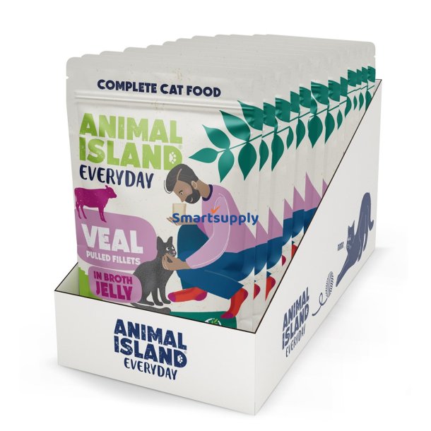 Animal Island Everyday Jelly Kalvekd - Vdfoder Til Katte - 12 X 85G