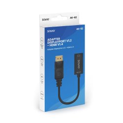 Savio Adapter DisplayPort (M) v1.2 - HDMI A (F) v1.4, 4K, AK-62