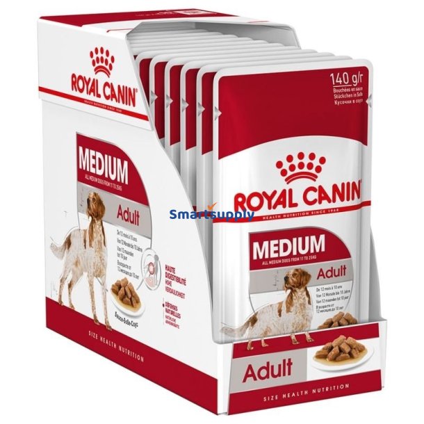 Royal Canin Shn Medium Voksen I Sauce - Vdfoder Til Voksne Hunde - 10X140g