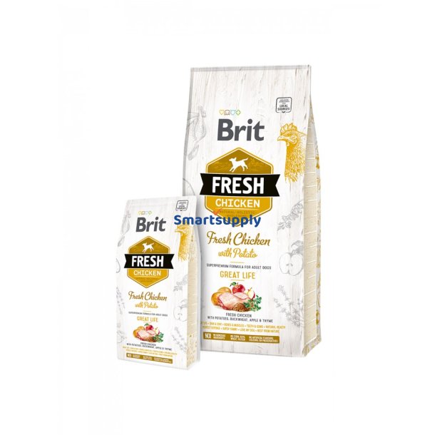 Brit Fresh 12 Kg Voksen ble, Boghvede, Kylling, Kartoffel