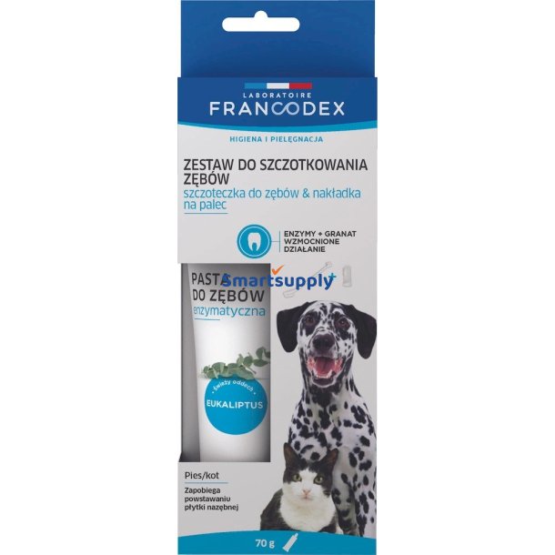 FRANCODEX Tandbrste og tandpasta til hund og kat - 70 g