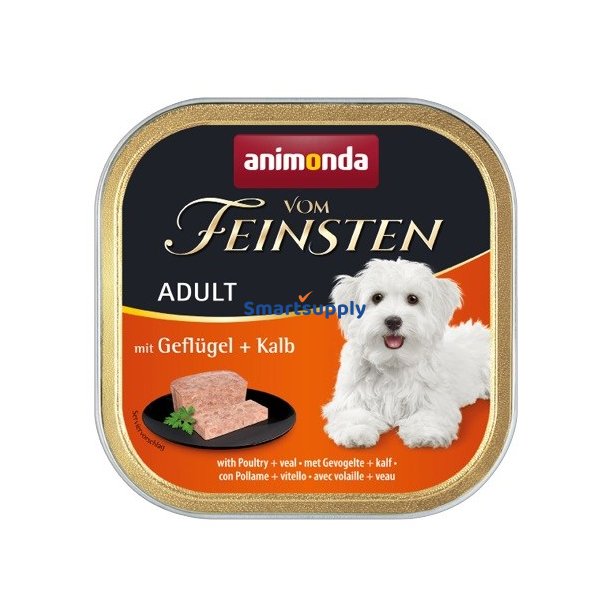 Animonda Vom Feinsten Voksen Fjerkr Og Kalvekd - Vdfoder Til Hunde - 150G