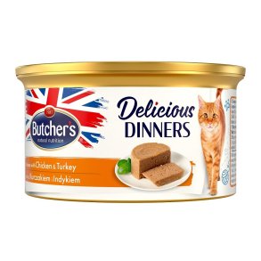 BUTCHER'S Delicious Dinners Chicken with turkey - vdfoder til katte - 85 g