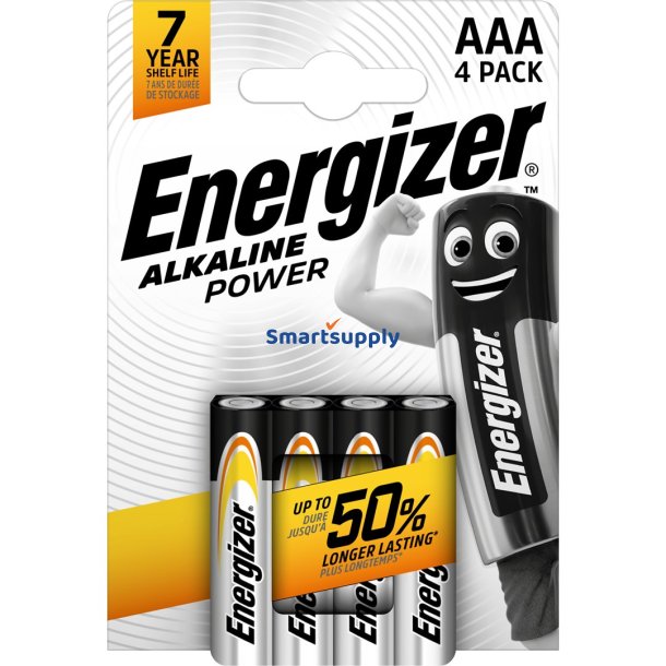 Energizer Batteri Alkaline Power Aaa Lr03 4 Stk