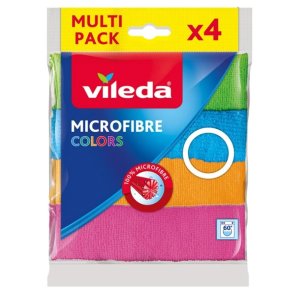 Vileda 141413 rengringsklud Mikrofiber Bl, Grn, Orange, Rd 4 stk