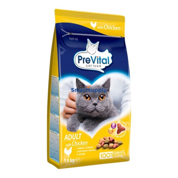 PREVITAL Cat Food Adult med kylling - trfoder til katte - 1,4 kg