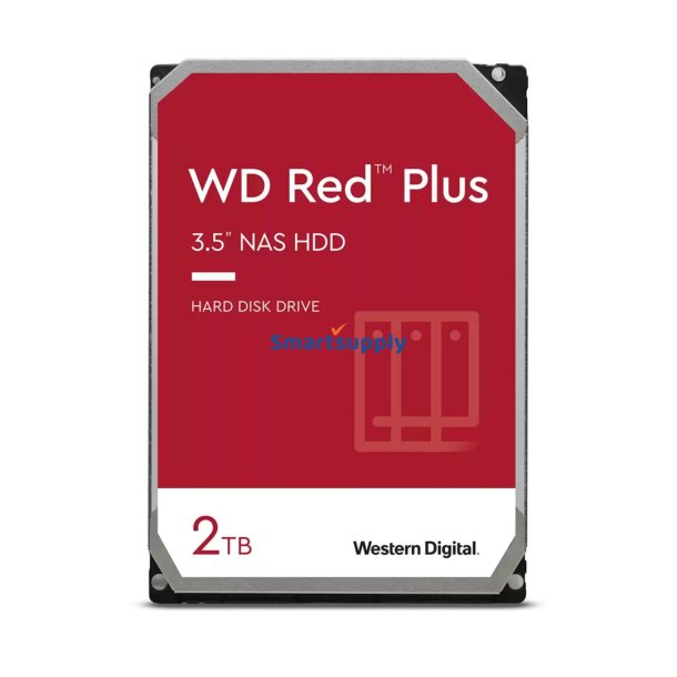 Western Digital Red Plus Intern Harddisk 2Tb 5400 RPM 64 MB 3,5" Serial ATA
