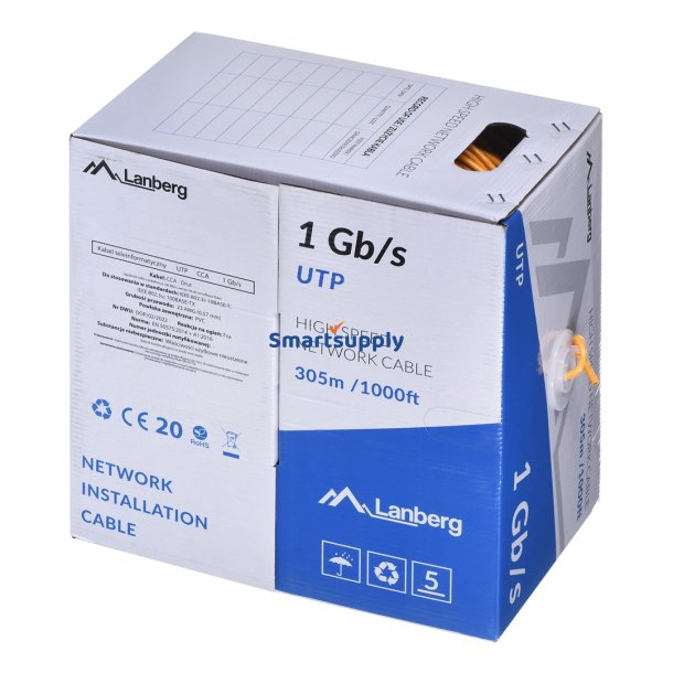 Lanberg Kabel Utp 1Gb/S 305M Wire Cca Orange