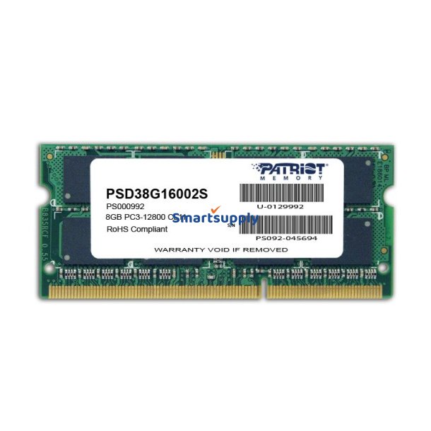 Patriot Memory 8GB PC3-12800 hukommelsesmodul 1 x 8 GB DDR3 1600 Mhz