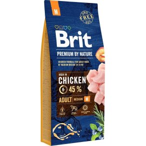 BRIT Premium by Nature Medium Chicken - trfoder til hunde - 15 kg