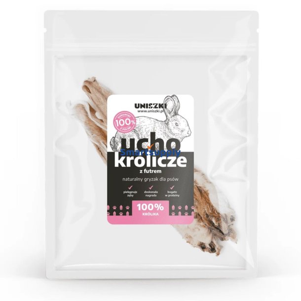 UNISZKI Kaninre med pels - godbid til hund - 2 styk