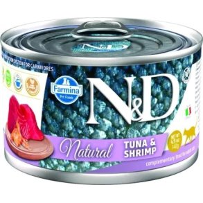 FARMINA N&D Cat Natural Tuna & Shrimp - vdfoder til katte - 140 g